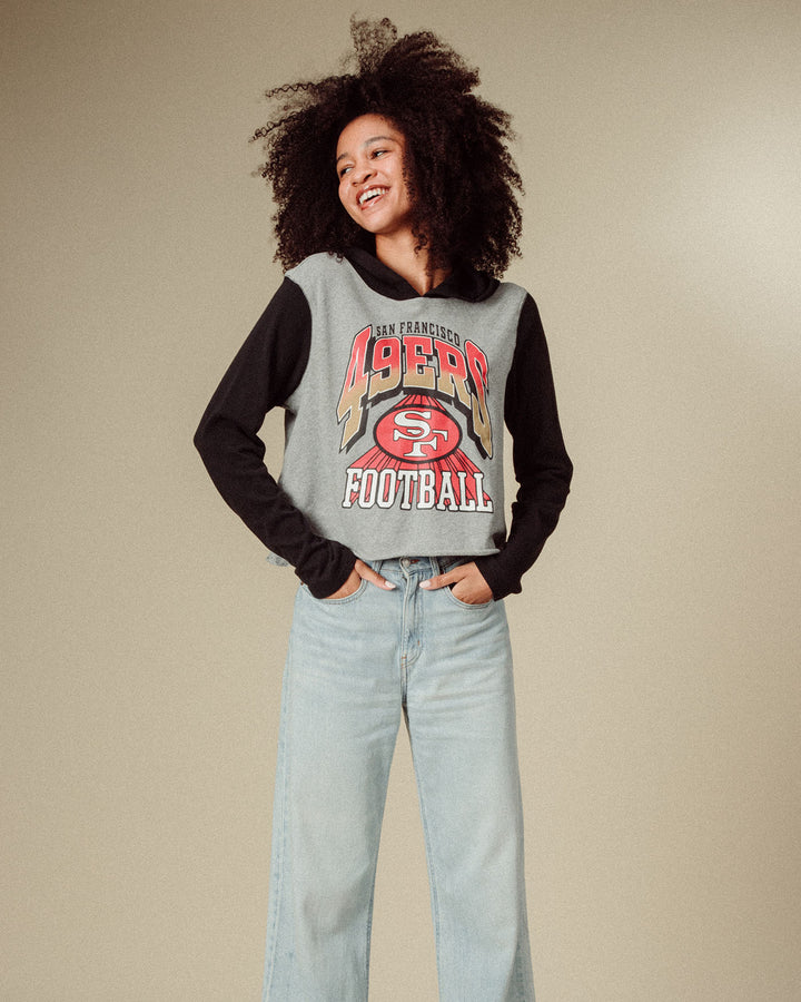 Women's San Francisco 49ers Block Crop Hoodie