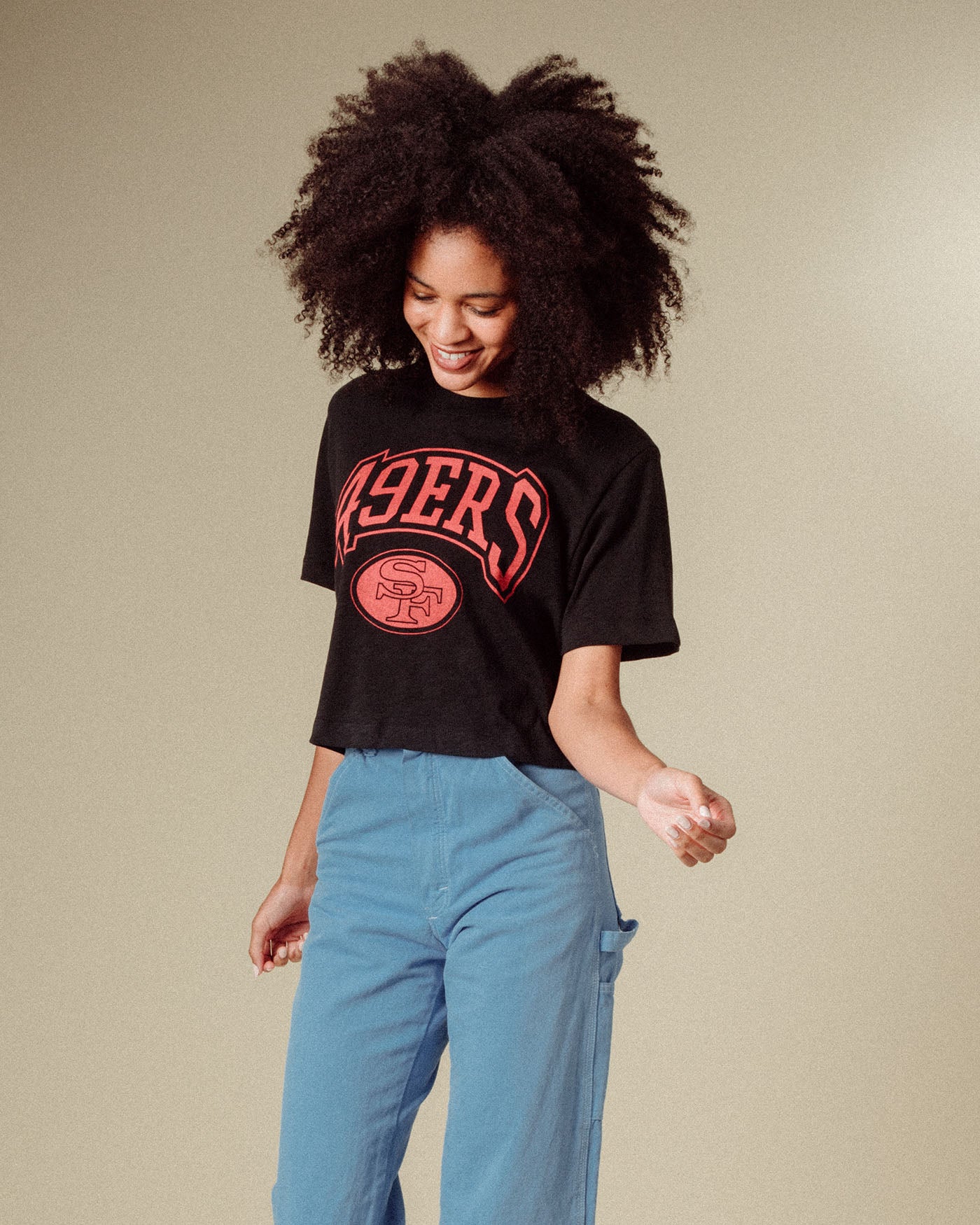 Women's San Francisco 49ers Blitz Mock Neck Crop Tee – Junk Food