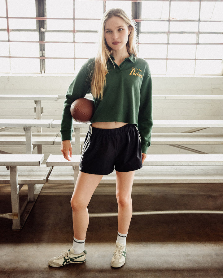Women's Philadelphia Eagles Polo Crop Fleece
