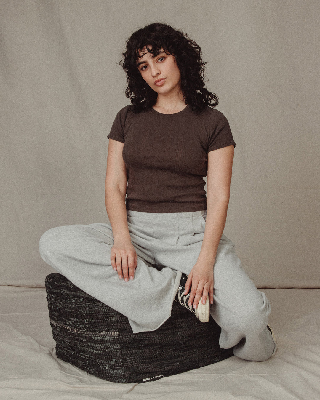 Womens Pointelle Short Sleeve Tee