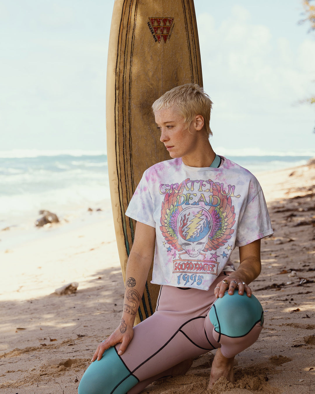 Women's Grateful Dead Winged Skull Flea Market Crop Tee