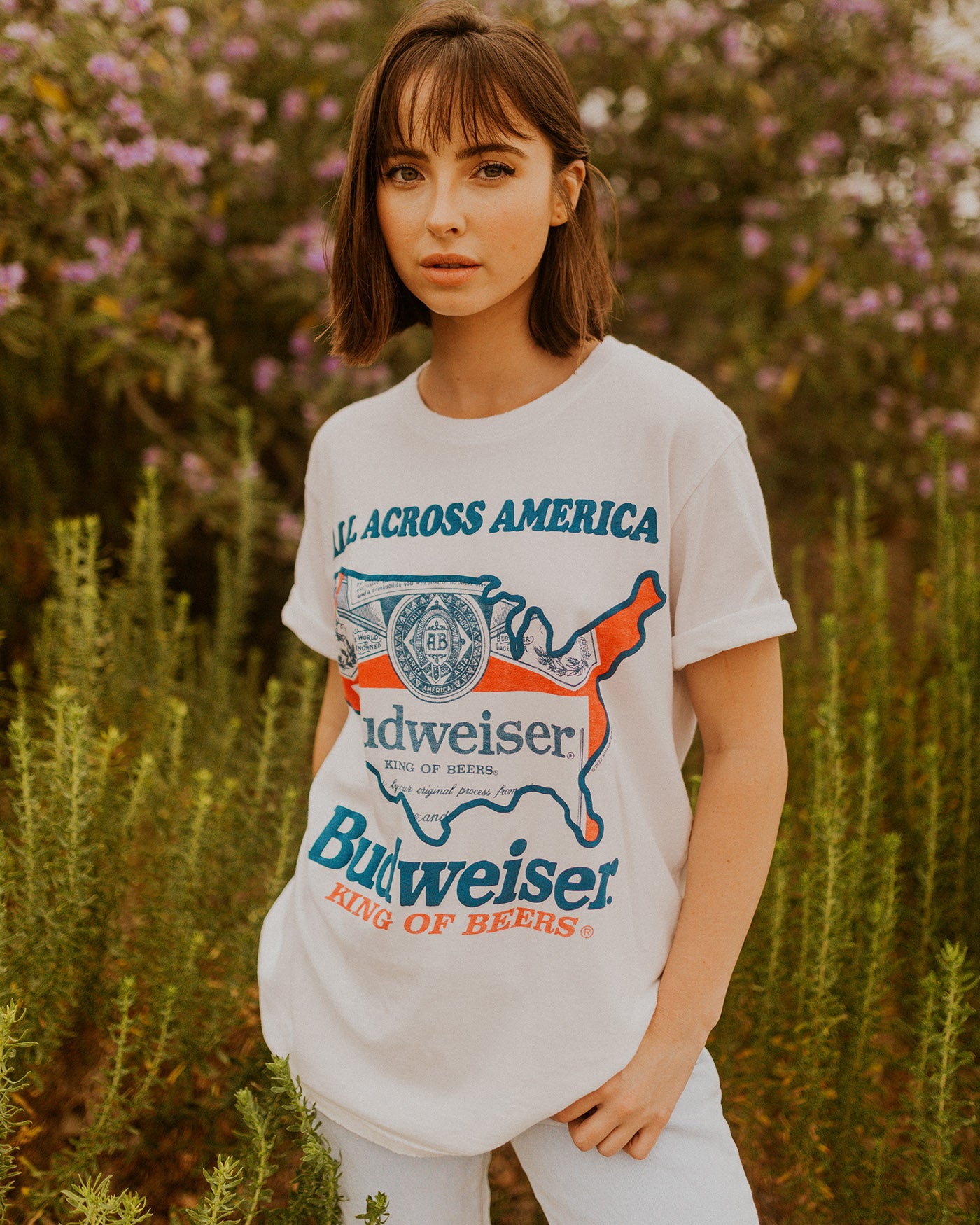Budweiser Flag Logo Vintage Tee – Junk Food Clothing