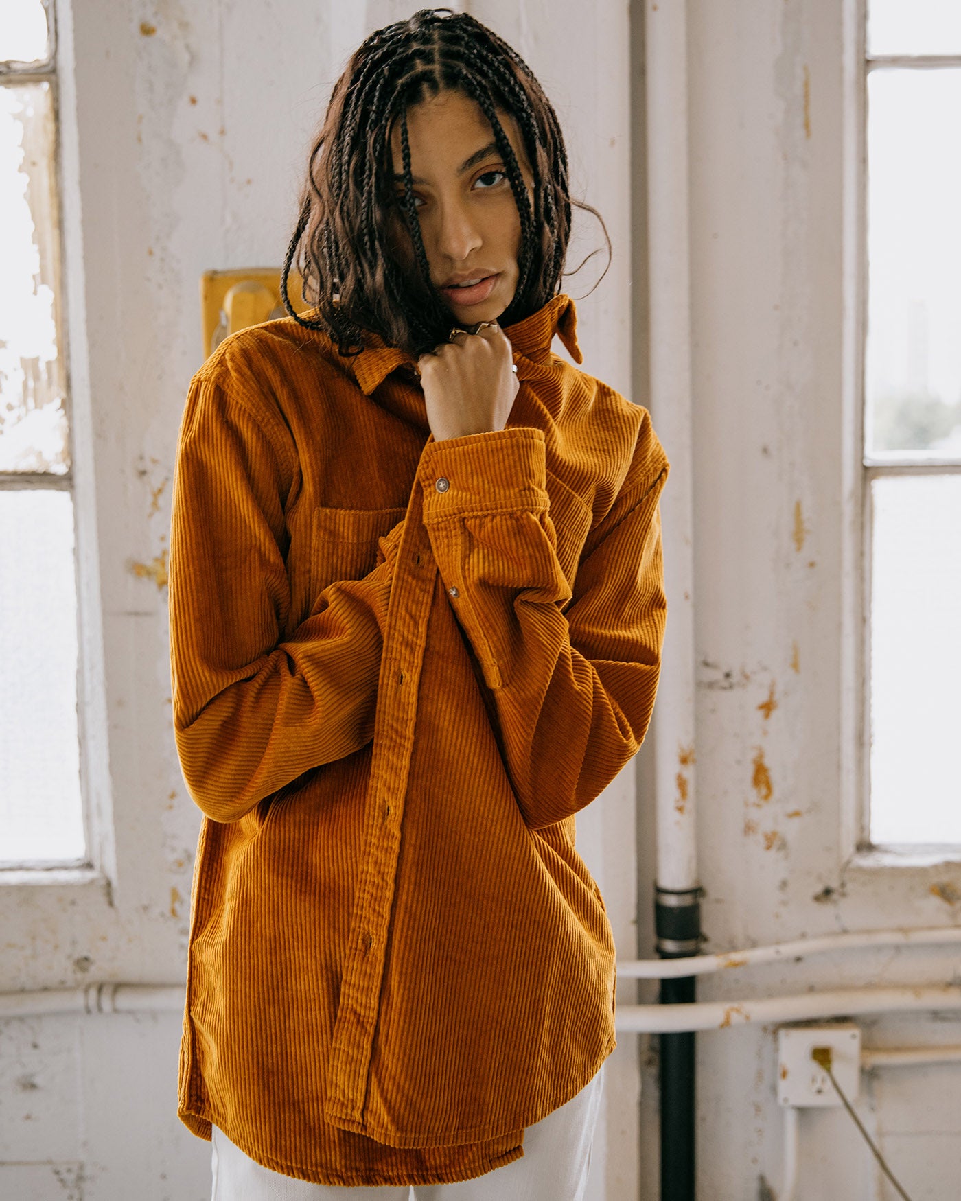 Thom Oversized Long Sleeve Cord Shirt – Junk Food Clothing