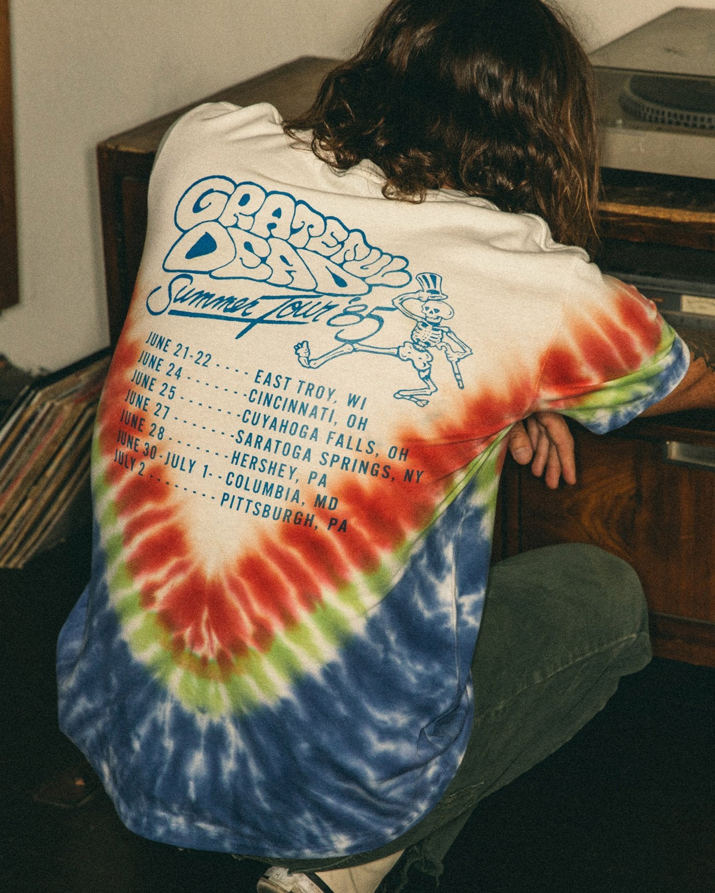 Grateful Dead Walking Coast To Coast Tie Dye T-Shirt – 100% Cotton (Men's Sizes M-4XL)