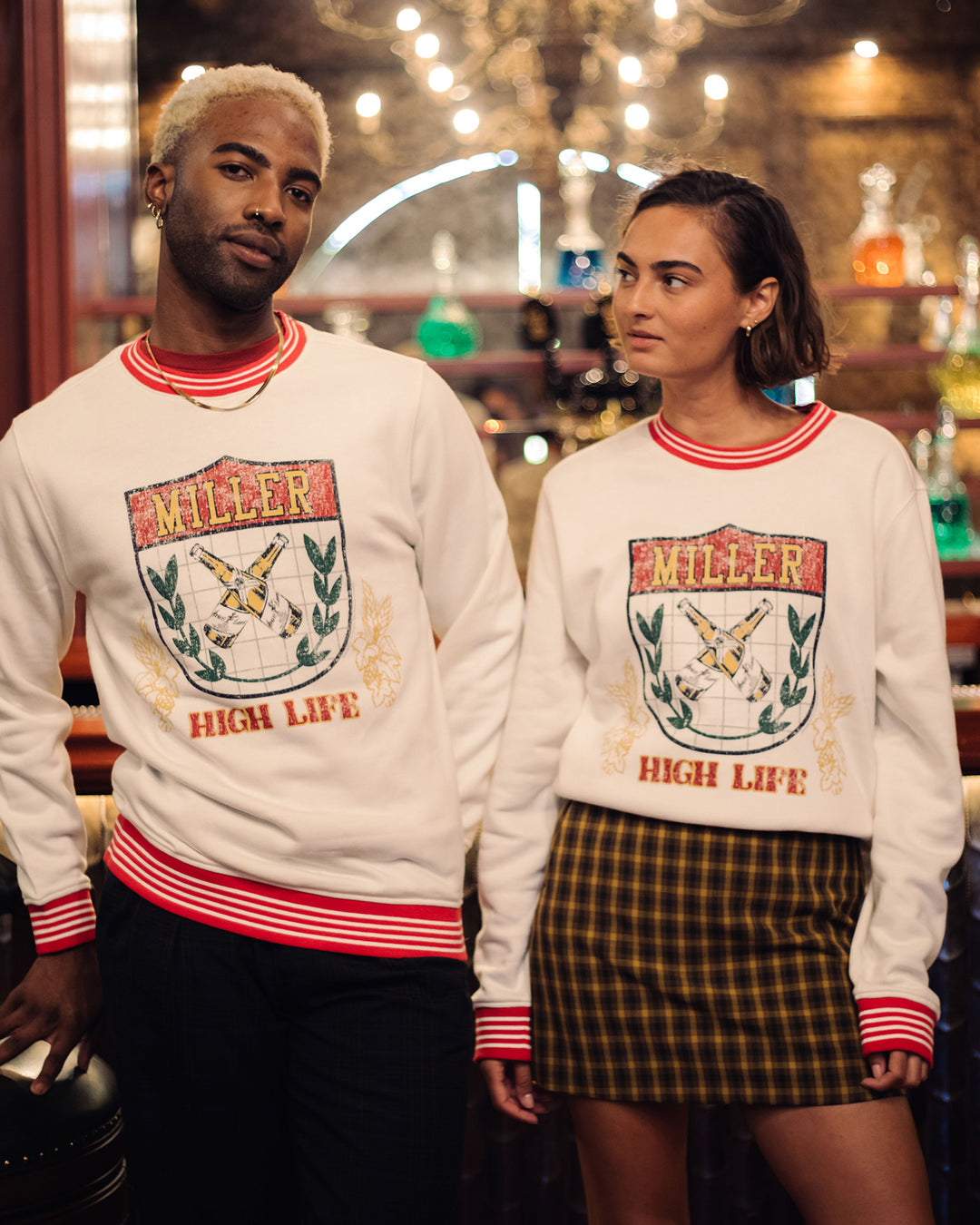 Miller High Life Sportsman's Club Crest Striped Fleece