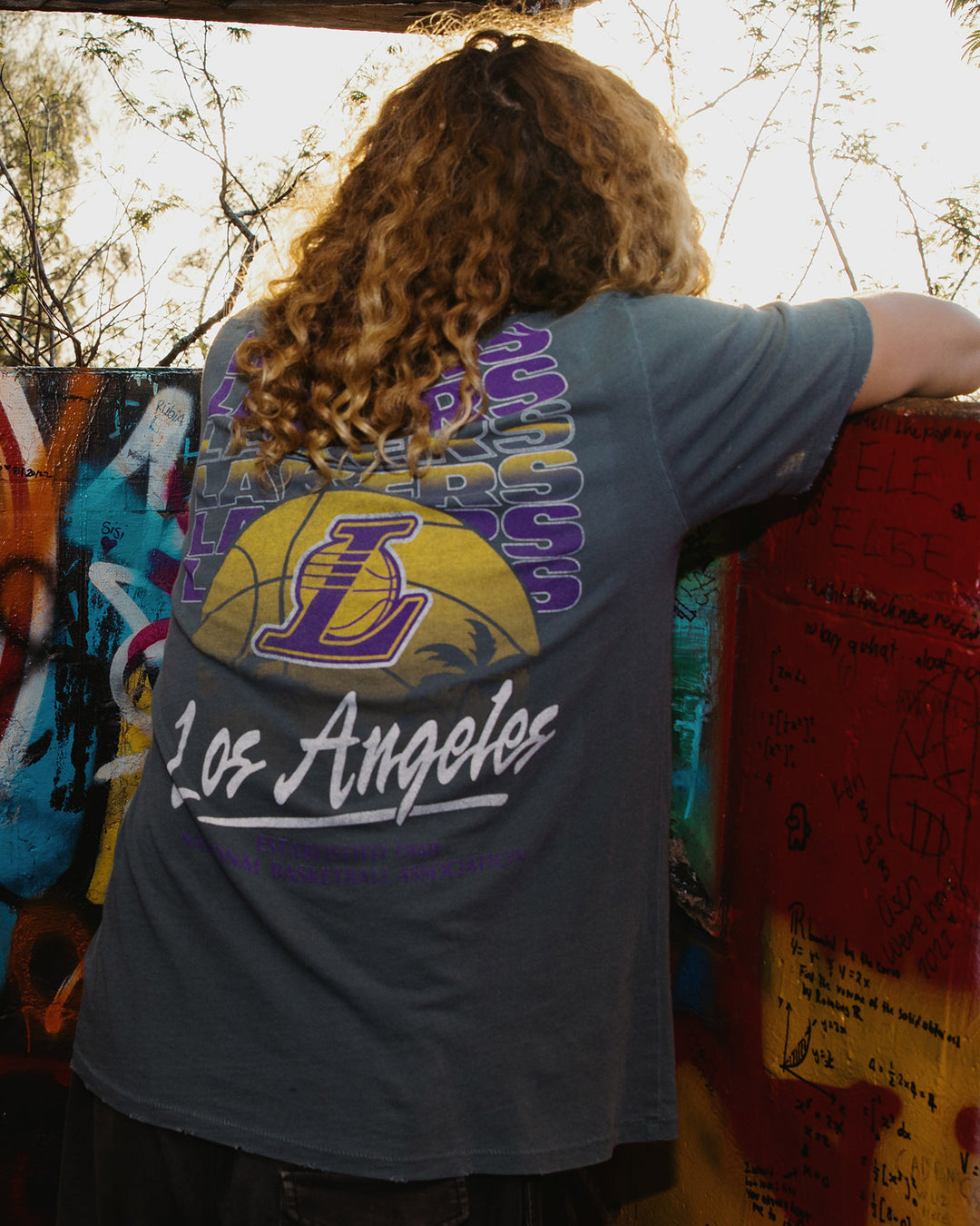 Lakers Luau Vintage Destroy Tee