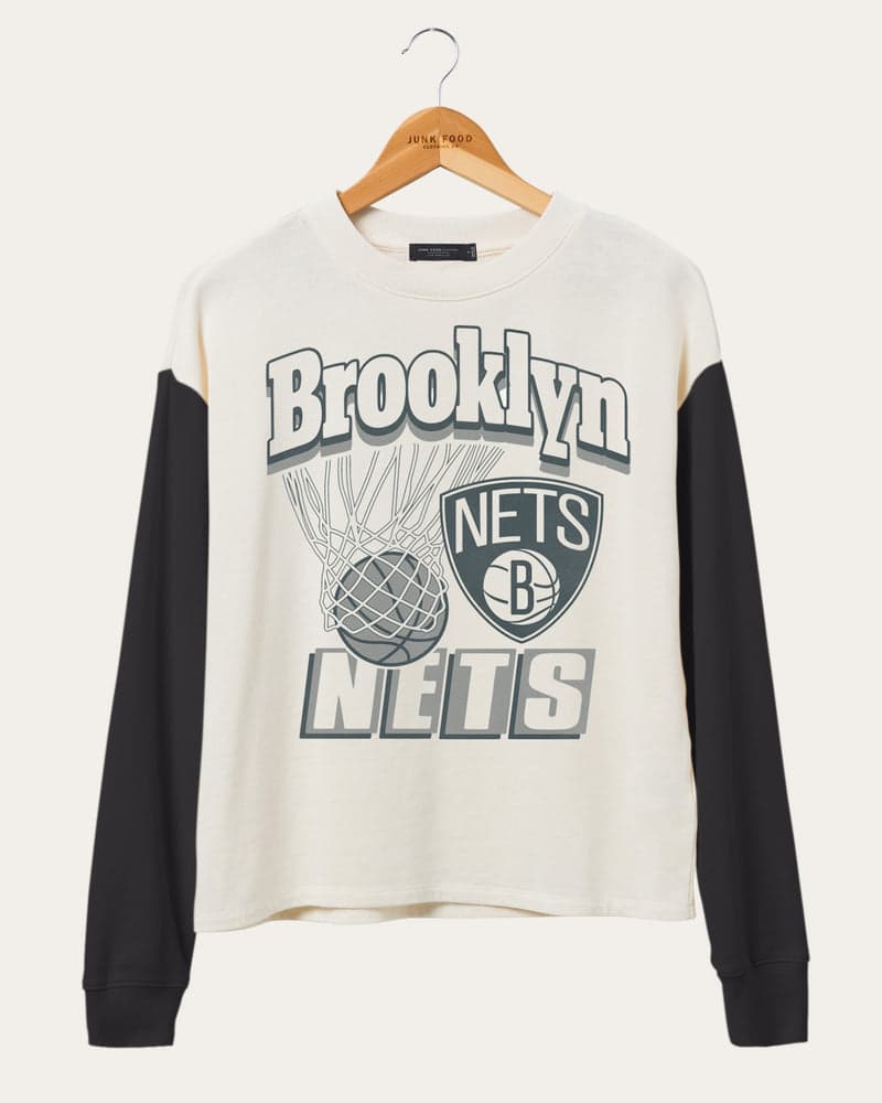 Women's NBA Brooklyn Nets Contrast Long Sleeve Crew