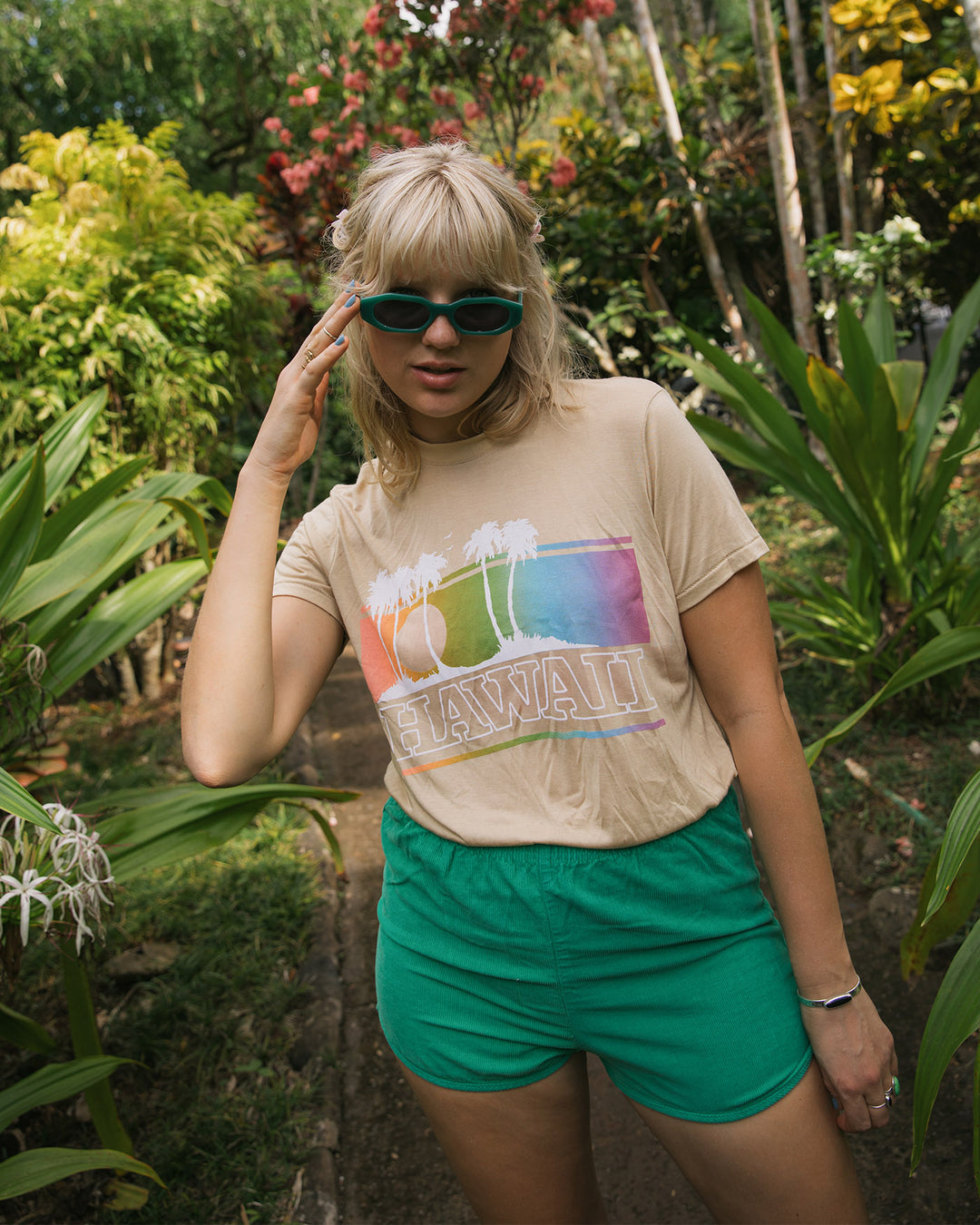 Women's Hawaii Palm Trees Vintage Tissue Tee