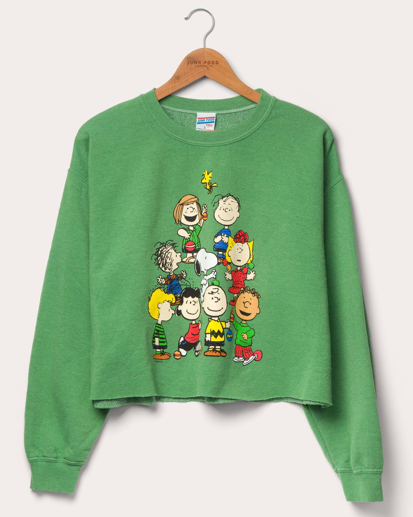 Womens Peanuts Christmas Ornament Cropped Flea Market Fleece Junk