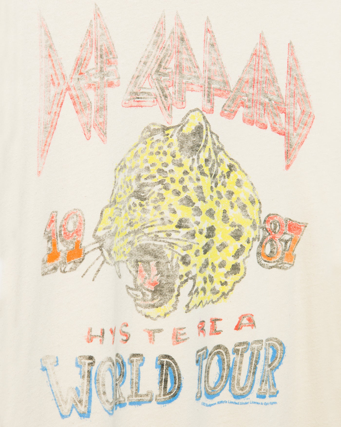 Def Leppard Hysteria Vintage Destroy Tee – Junk Food Clothing