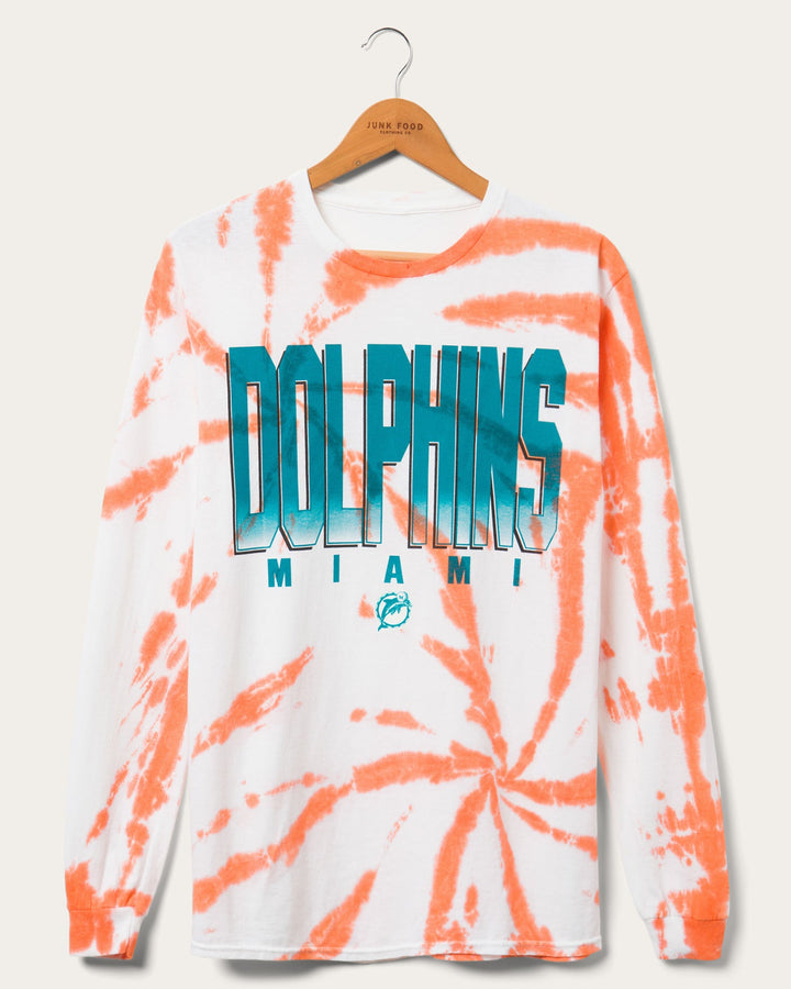 Dolphins Game Time Tie Dye Long Sleeve