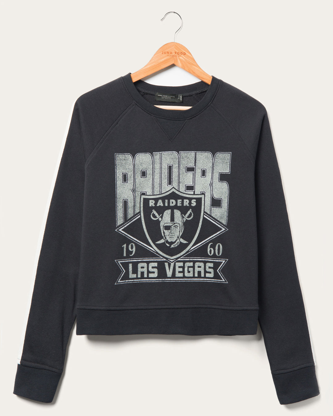 Junk Food Clothing Women's NBA NFL Las Vegas Raiders Overtime Crew in True Black Size XL Junk Food Clothing Women's NBA NFL Las Vegas Raiders Overtime Crew in True Black Size XL