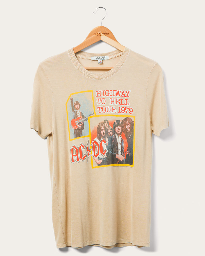 Womens AC/DC Highway to Hell Vintage Tissue Tee – Junk Food Clothing
