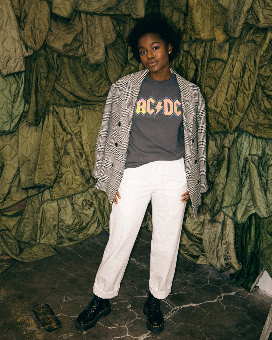 Women's AC/DC Neon Zebra Vintage Tee – Junk Food Clothing