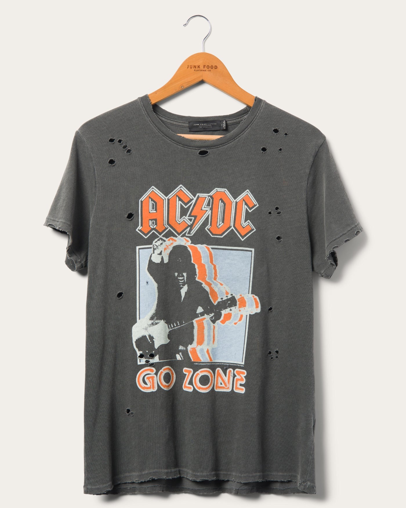 Women's AC/DC Go Zone Vintage Destroy Tee | Junk Food Clothing – Junk ...
