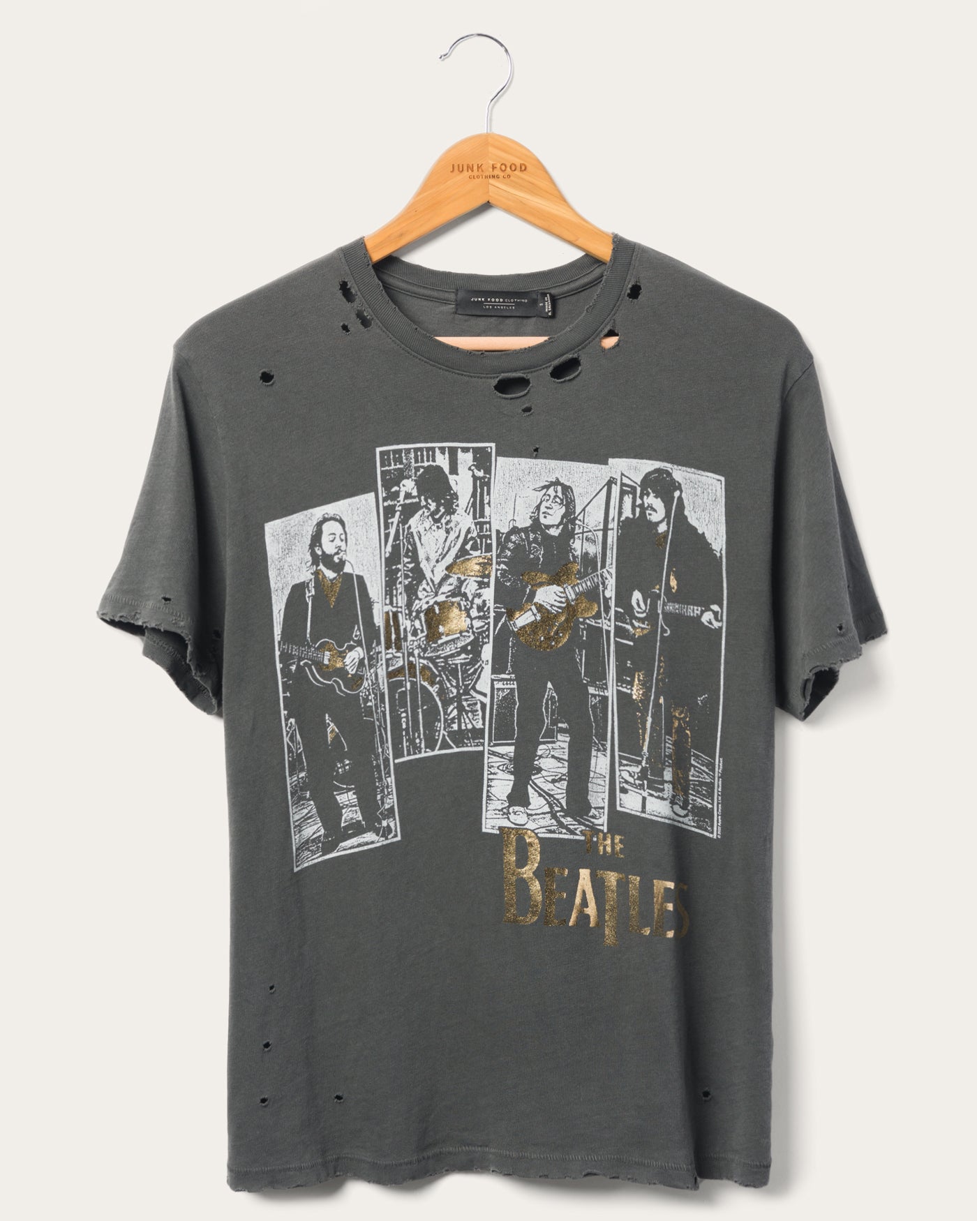 Women's The Beatles Rooftop Vintage Destroy Tee – Junk Food Clothing