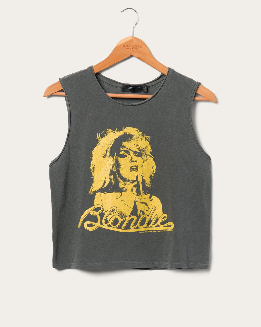Womens Blondie Gold Cropped Muscle Tank Junk Food Clothing