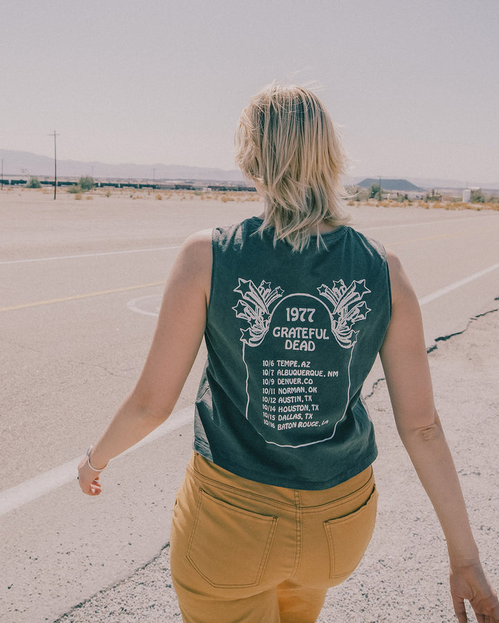 Women's Grateful Dead 1977 Tour Cropped Muscle Tank