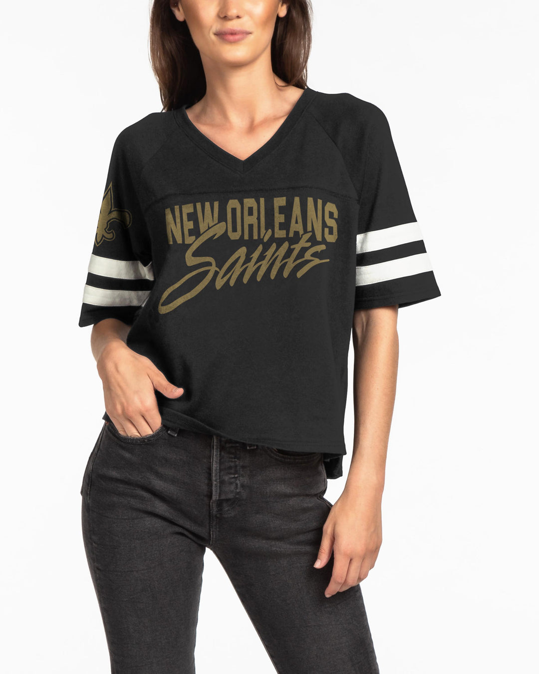 Womens Saints V-Neck Tee – Junk Food Clothing